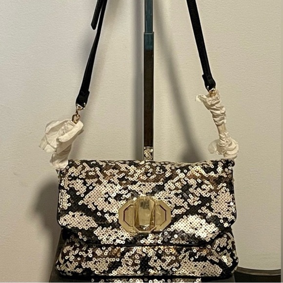 Pretty Sequins Bag NEW Turnlock Closure Shoulder Crossbody Clutch Holiday Party - Picture 1 of 9